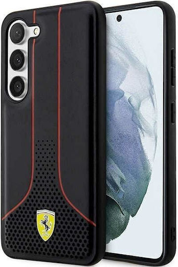 Ferrari Perforated Back Cover Plastic / Silicon Negru (Galaxy S23 Ultra)