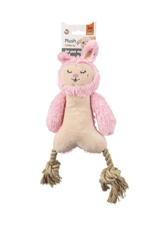 Fofos Rope Leg Plush Rabbit Σχοινί Παιχνίδι Σκύλου 34εκ. Ροζ 1τμχ