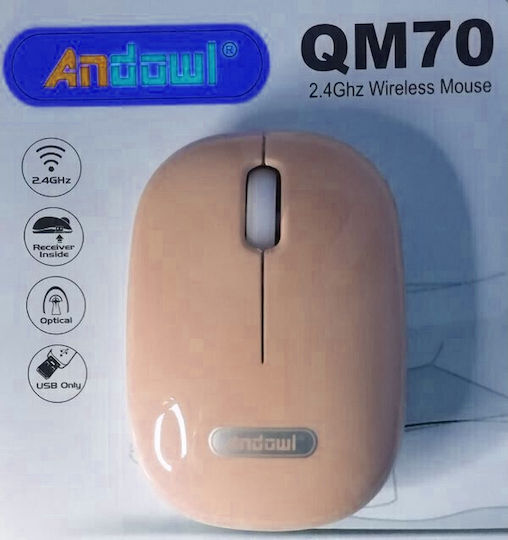 Andowl QM70 Wireless Mouse Pink