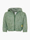 Kids Casual Short Windproof Coat with Hood Green