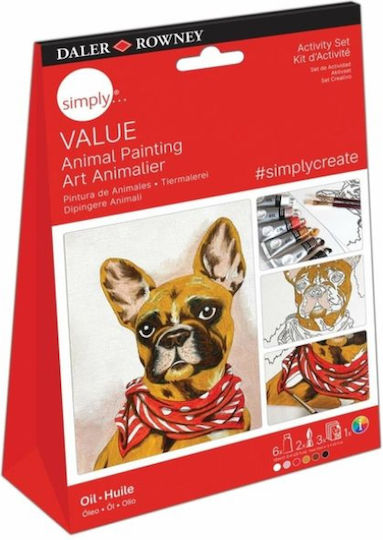 Daler Rowney Simply Value Animal Painting Set with Oil Paint 23x15cm 12pcs