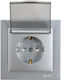 Mono Electric Despina Power Socket Silver 1pcs