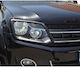 Μάσκες Φαναριών Μπροστινές για Volkswagen Amarok Διακοσμητικές Γρίλιες Μπροστινών Φαναριών για VW Amarok Σετ Μαύρες 2010+ & 2017+