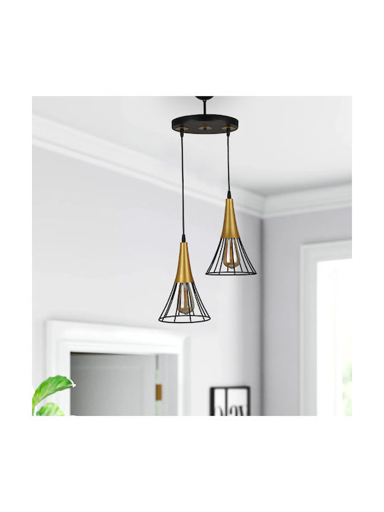 Megapap Havana Κρεμαστό Φωτιστικό Μαύρο με Ντουί E27 24x24x85εκ.