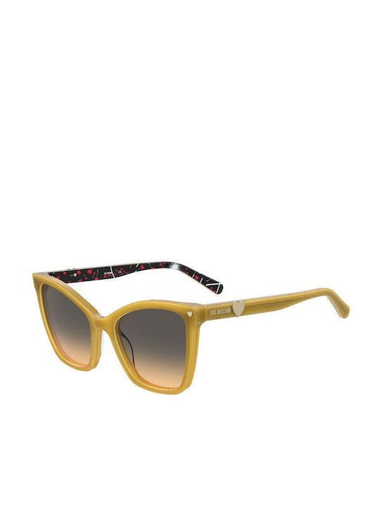 Moschino Women's Sunglasses with Yellow Acetate Frame and Multicolour Gradient Lenses MOL045/S 40G/GA