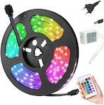 Aria Trade Waterproof LED Strip Power Supply 12V RGB Length 5m and 60 LEDs per Meter with Remote Control SMD5050