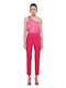 2023S303 Women's High-waisted Chino Trousers Fuchsia