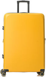 Verage Freeland Μεγάλη Βαλίτσα με ύψος 75cm Spinner σε Κίτρινο χρώμα