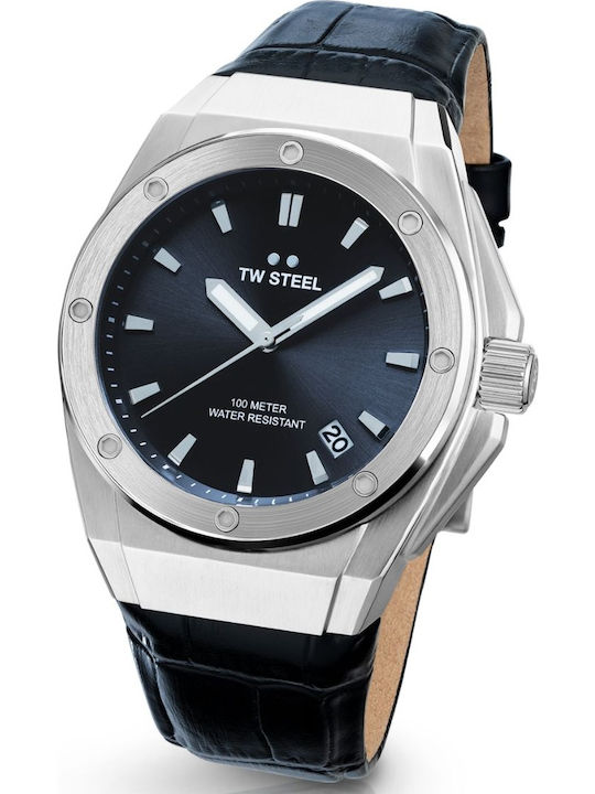 TW Steel Ανδρικό Ρολόι 44mm Μπαταρίας με Μαύρο Μεταλλικό Μπρασελέ