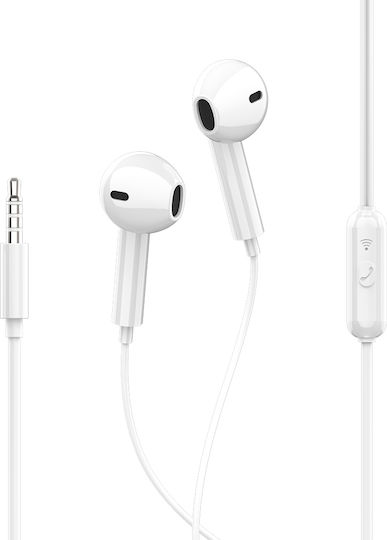 Inkax AE-01 Earbuds Handsfree με Βύσμα 3.5mm Λευκό