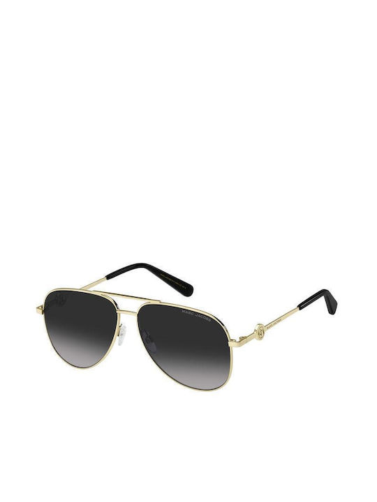 Marc Jacobs Women's Sunglasses with Gold Metal Frame and Black Gradient Lens MARC 653/S RHL/9O