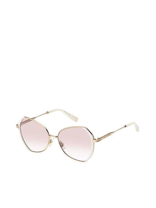 Marc Jacobs Women's Sunglasses with Gold Metal Frame and Pink Lenses MJ 1081/S 24S/7M