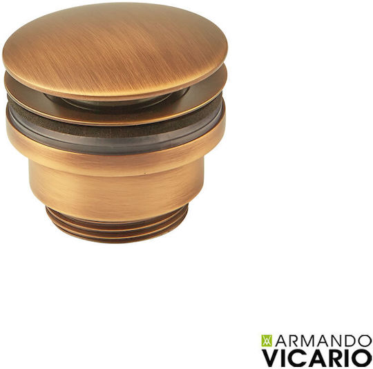 Armando Vicario Clic-Clac Kupfer Ventil Spülbecken Bronze