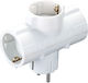 Bulle 3-Outlet T-Shaped Wall Plug White