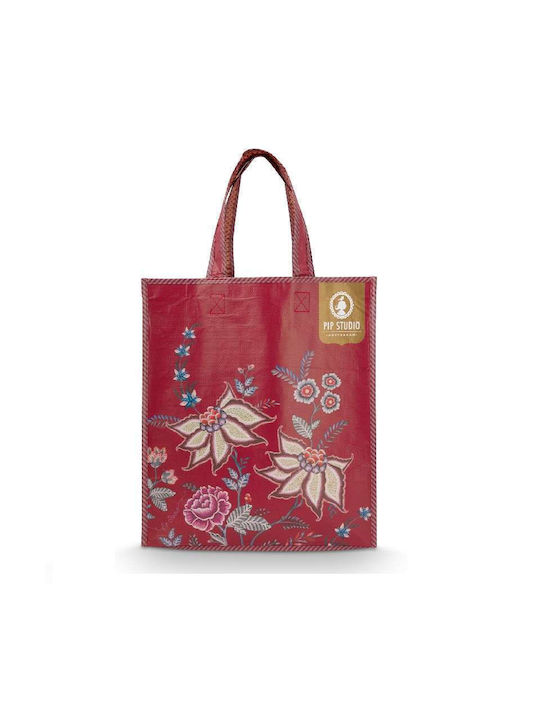 PiP Studio Fabric Shopping Bag In Burgundy Colour