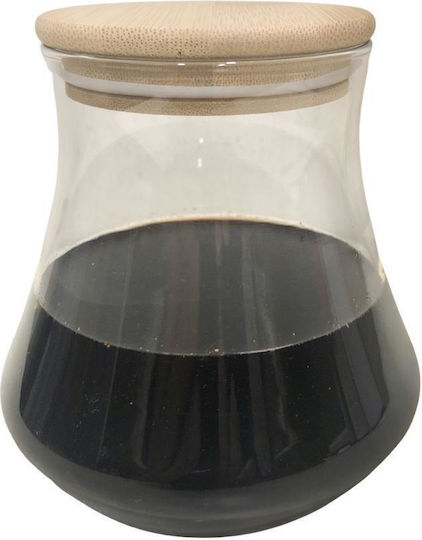 Max Home General Use Jar with Lid Glass Black 750ml