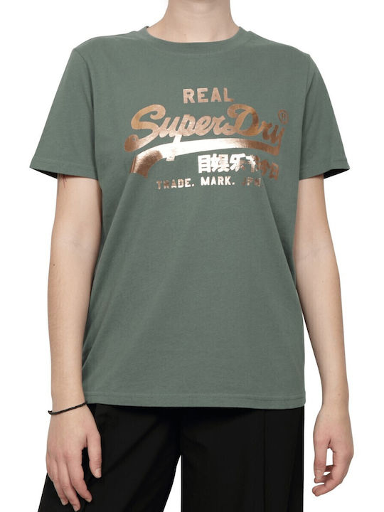 Superdry VINTAGE LOGO Women's T-shirt Green