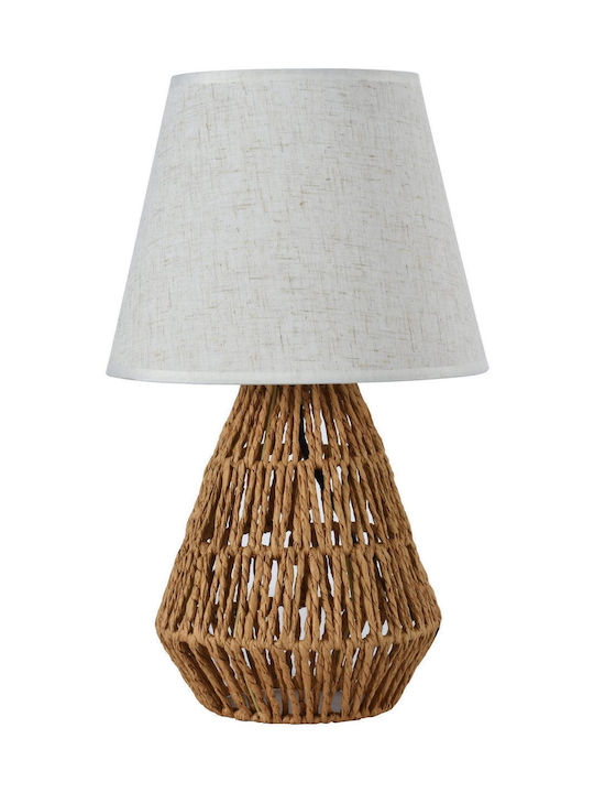 ARlight TLC 6322 Table Lamp from Rope for Socket E27 with White Shade and Brown Base