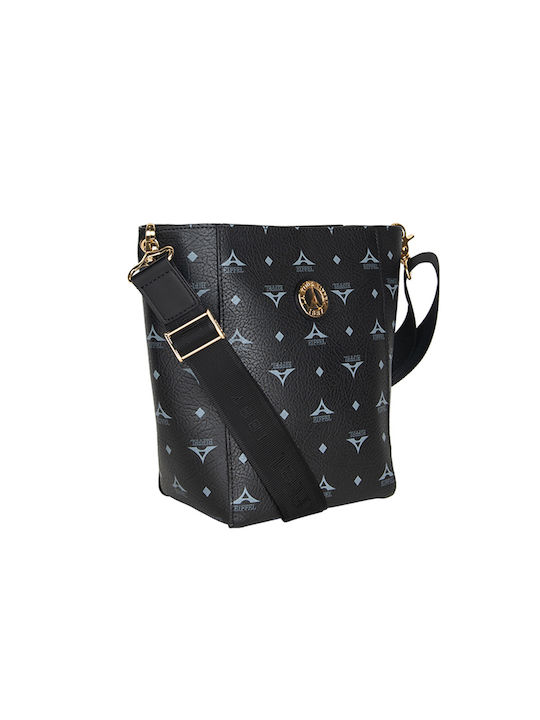 La tour Eiffel Din piele Geantă de damă Crossbody Neagră