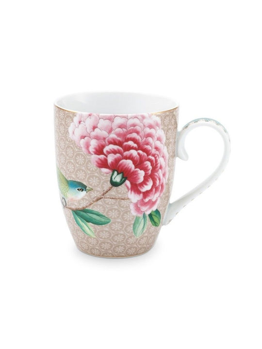 PiP Studio Blushing Bird Porcelain Cup Khaki 450ml