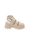 Buffalo Aspha Gld Damen Flache Sandalen Cream