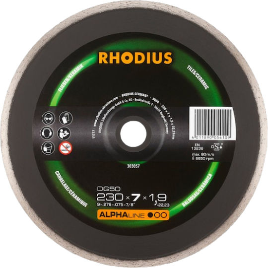 Rhodius Δίσκος Κοπής Δομικών Υλικών 230mm