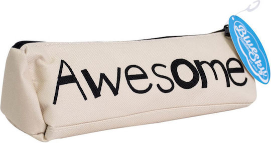 Blue Sky Awesome Pencil Case Barrel White