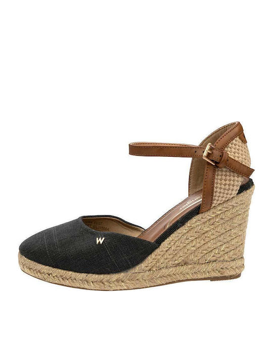 Brava Women's Fabric Platform Espadrilles Black