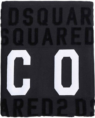 Dsquared2 Be Icon Prosop de Plajă Bumbac Neagră 180x100cm.