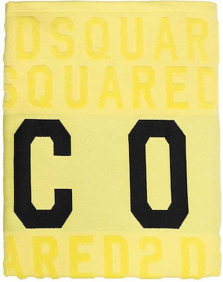 Dsquared2 Be Icon Prosop de Plajă Bumbac Galbenă 185x100cm.