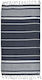 Inart Ble Beach Towel Pareo Blue with Fringes 1...