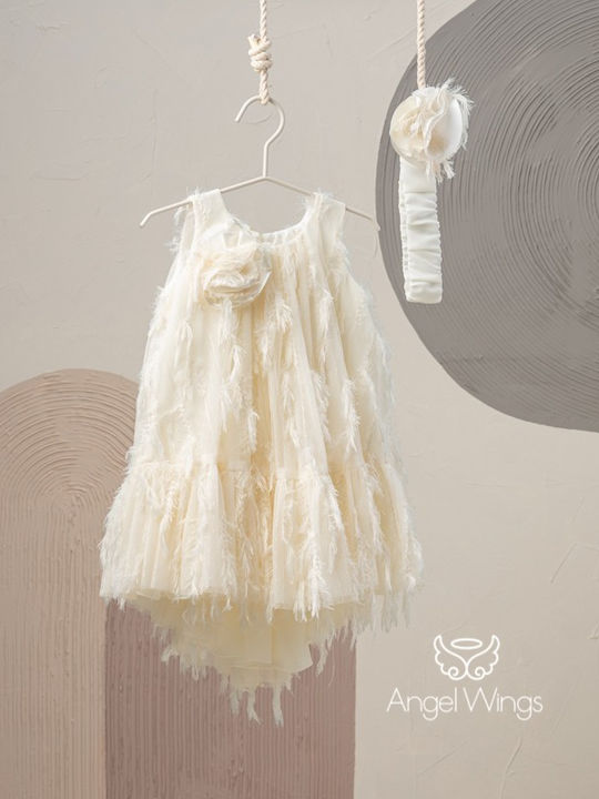 Angel Wings Delphine Rochie Bej De Botez Din Tulle