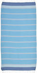 Inart Pestemal Beach Towel Pareo Turquoise with Fringes 170x90cm.