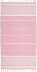 Inart Ble Beach Pareo with Fringes Pink 170x90cm