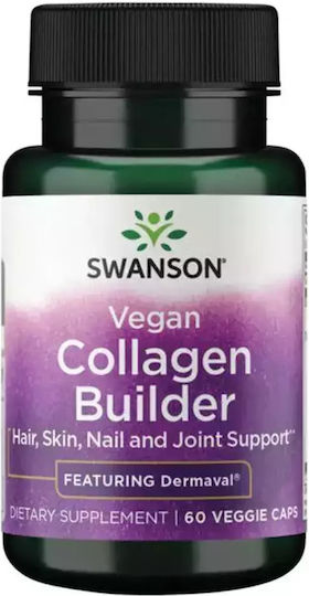 Swanson Vegan Collagen Builder με Βιταμίνη C 60 φυτικές κάψουλες