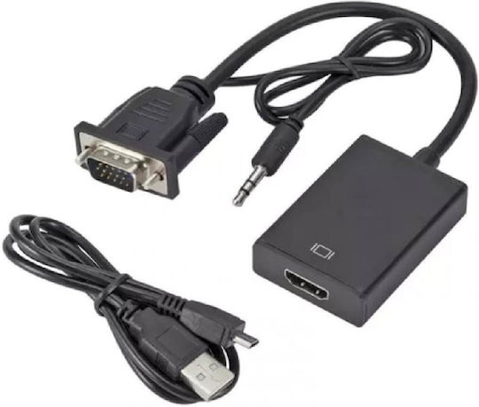 Powertech Konverter 3.5mm / VGA weiblich zu HDMI männlich 1Stück PTH-078
