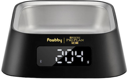 Pawbby Smart Pet Ανοξείδωτο Μπολ Φαγητού για Σκύλο & Γάτα σε Μαύρο Χρώμα