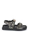 Flache Sandalen für Damen mit Riemen in Schwarz Farbe