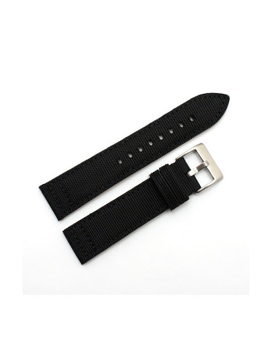 Diloy Straps Δερμάτινο Λουράκι Μαύρο 24mm