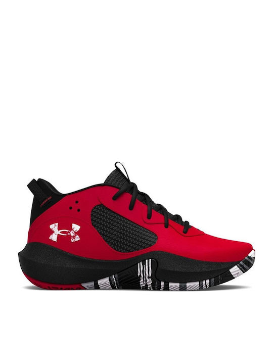 Lockdown 6 Kids Sports Shoes Basketball with Laces Red