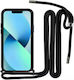 ObaStyle Back Cover Σιλικόνης με Λουράκι Μαύρο (Galaxy A22 5G)