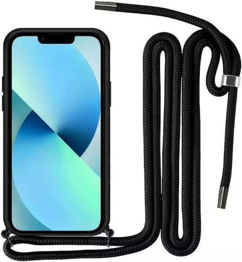 ObaStyle Back Cover Σιλικόνης με Λουράκι Μαύρο (Galaxy A22 5G)