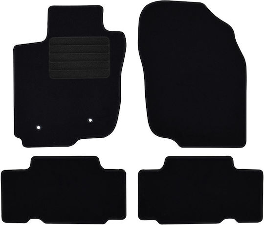 Rigum Satz Vorder- und Hintermatten 4Stück aus Teppichboden für Toyota RAV 4 III (XA30) Schwarz