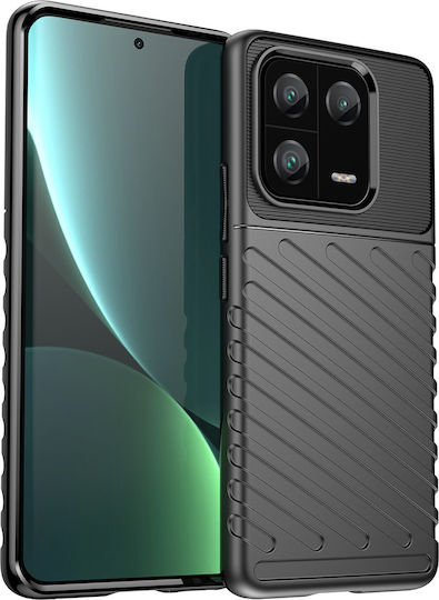 Hurtel Carbon Back Cover Silicon Negru (Xiaomi 13 Pro)