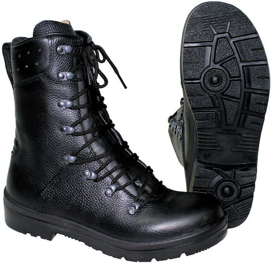 MFH Militärische Stiefel Leder Schwarz 618150