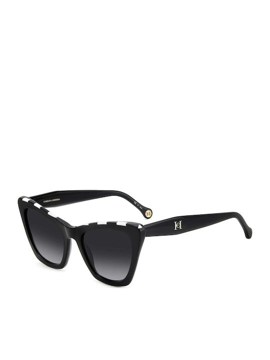 Carolina Herrera Women's Sunglasses with Black Plastic Frame and Gray Gradient Lens HER 0129/S 80S/9O