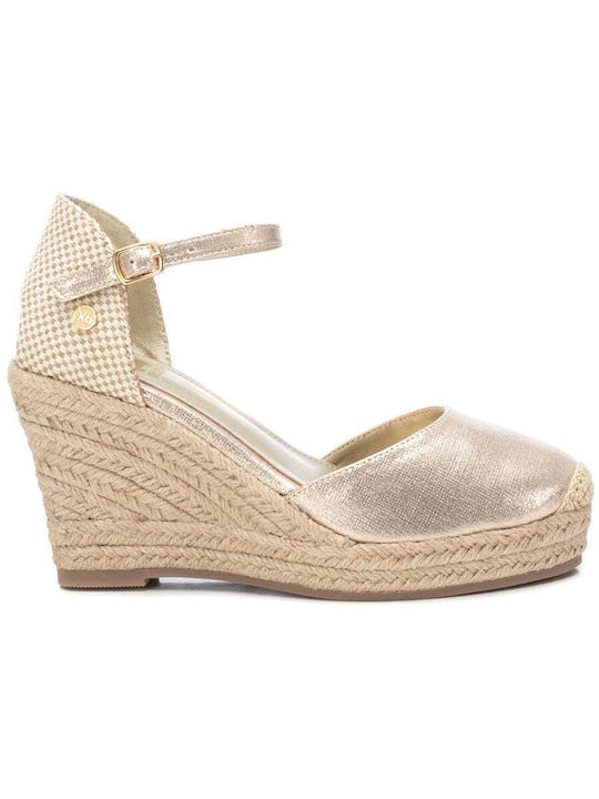 Xti Women's Fabric Platform Espadrilles Gold