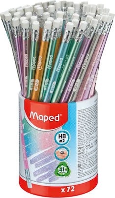 Maped Black Peps Glitter Μολύβι HB (Διάφορα Χρώματα)