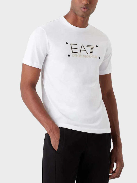 Emporio Armani T-shirt Bărbătesc cu Mânecă Scurtă Alb