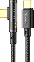 Mcdodo CA-3401 Angle (90°) / Braided USB 2.0 Cable USB-C male - USB-C male 100W Μαύρο 1.8m